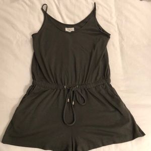 Lou & Grey olive romper with drawstring & pockets